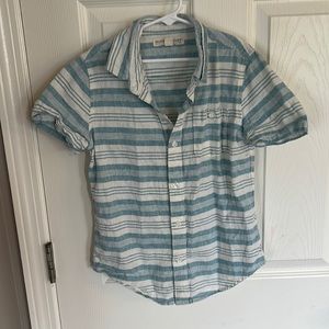 Hope & Henry size M button down off white and blue shirt